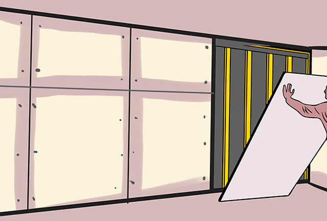 Обшивка стены гипсокартоном